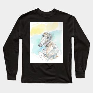 Lurcher portrait Long Sleeve T-Shirt